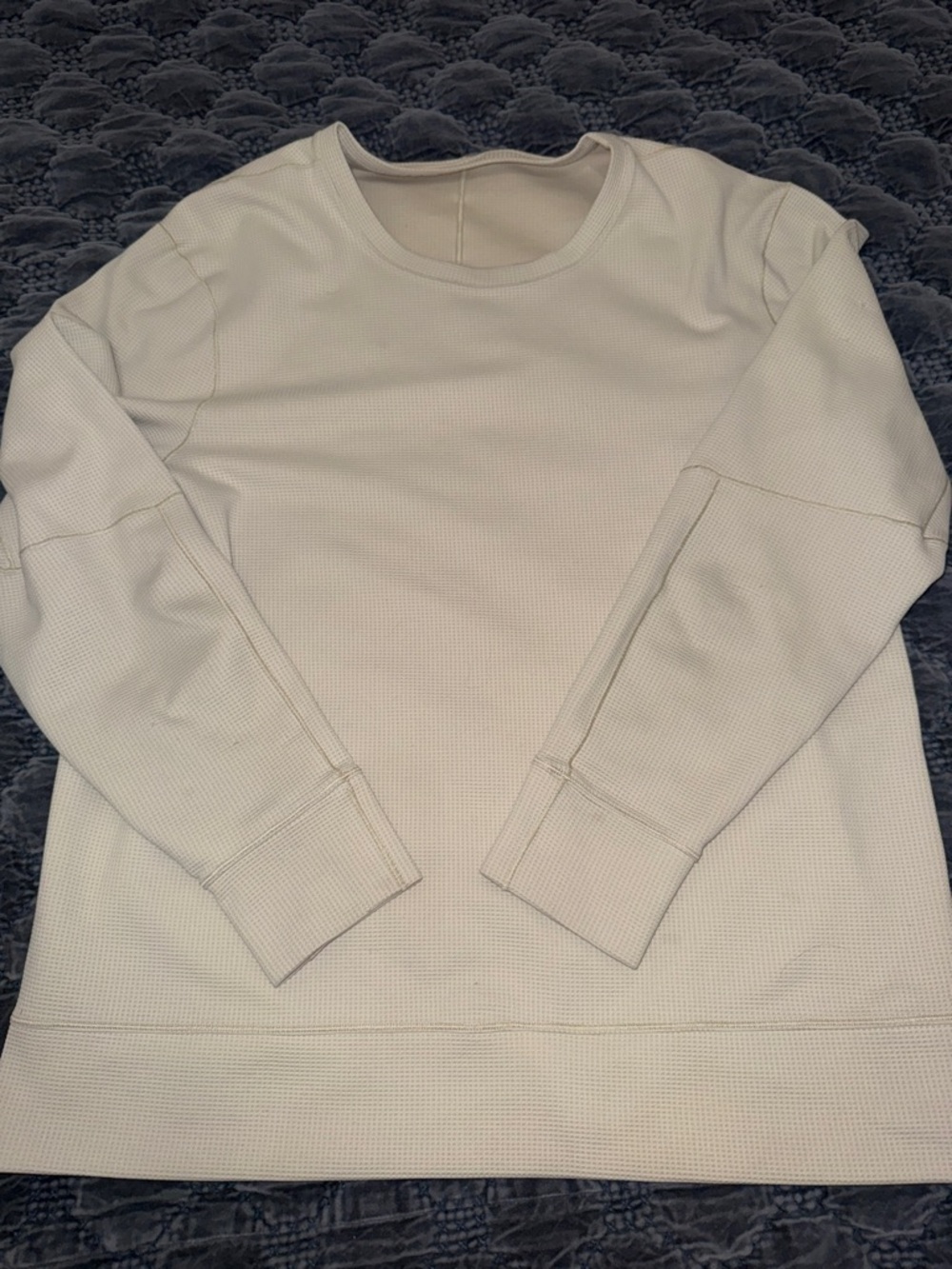 Lululemon Men's Crewneck Waffle-Knit Sweater - Cream - Large